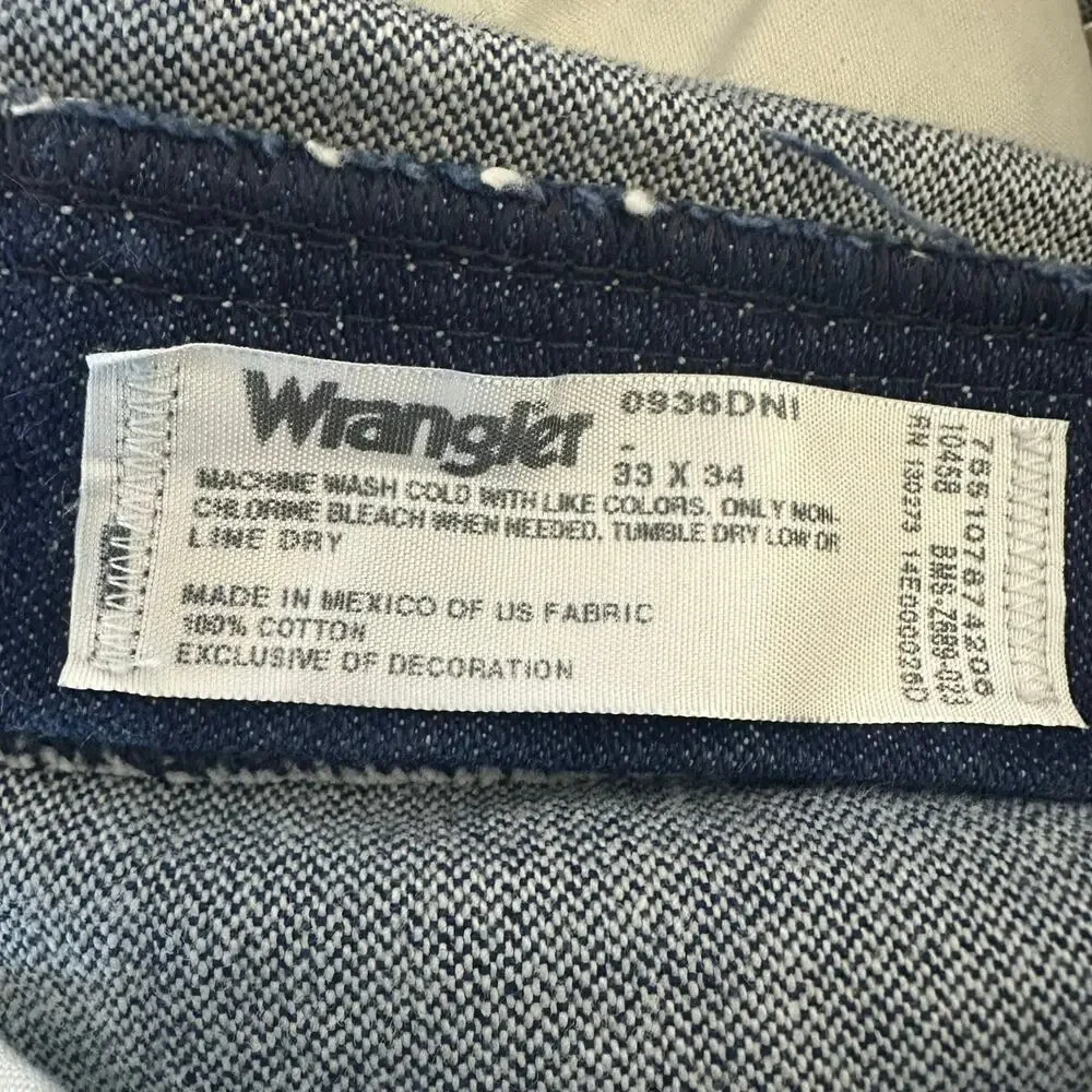 Wrangler‎ Men’s Cowboy Cut Slim Fit Denim Jeans Size 33x34 0936DNI Ranch Western